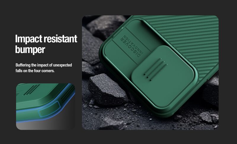 NILLKIN θήκη CamShield Pro για iPhone 15 Pro, πράσινη - Image 3