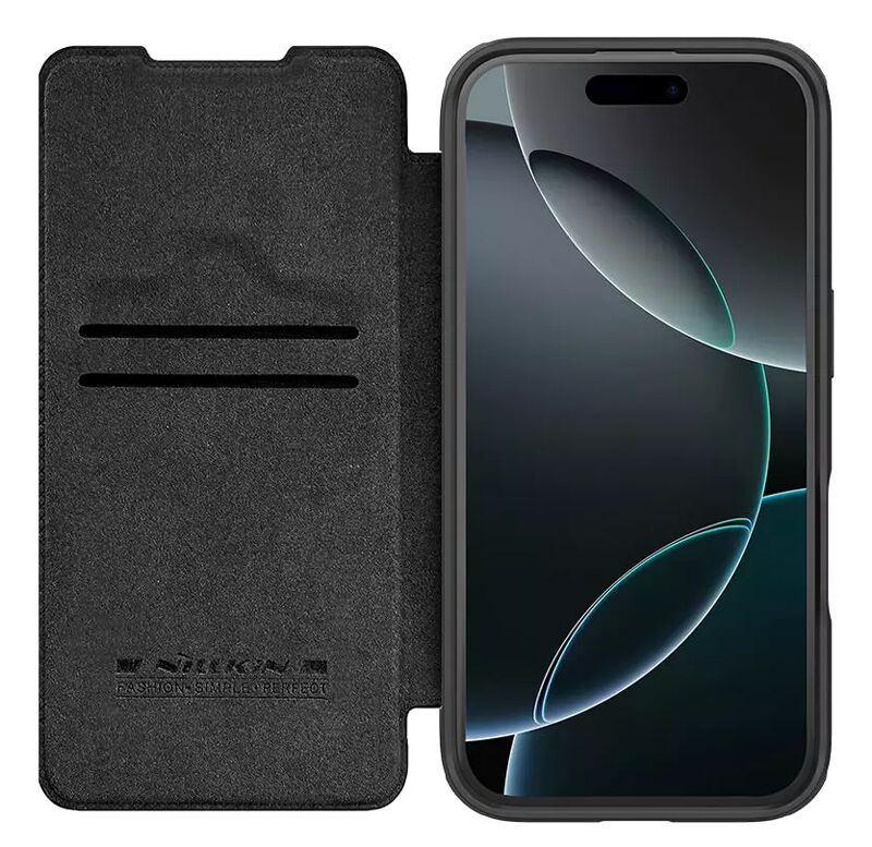 NILLKIN θήκη Qin Prop Leather για iPhone 16 Pro Max, δερμάτινη, μαύρη - Image 2