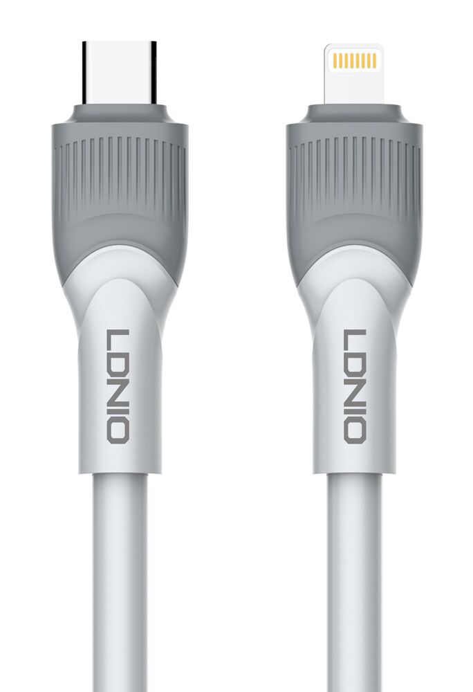 LDNIO καλώδιο Lightning σε USB-C LC602I, 30W PD, 2m, γκρι