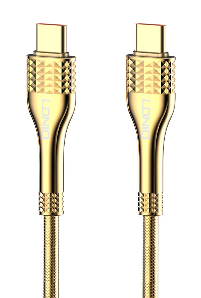 LDNIO καλώδιο USB-C σε USB-C LC651C, 65W, 1m, χρυσό