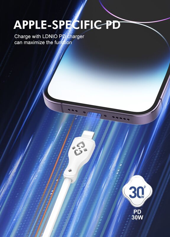 LDNIO καλώδιο Lightning σε USB-C LC811I, 30W PD, 1m, γκρι - Image 2