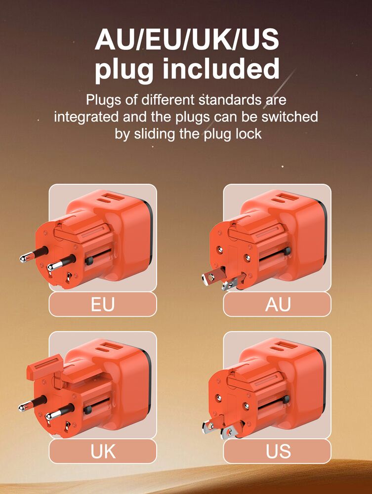 LDNIO φορτιστής τοίχου Q2420 με καλώδιο, USB/USB-C, 45W, universal πρίζα, πορτοκαλί - Image 4