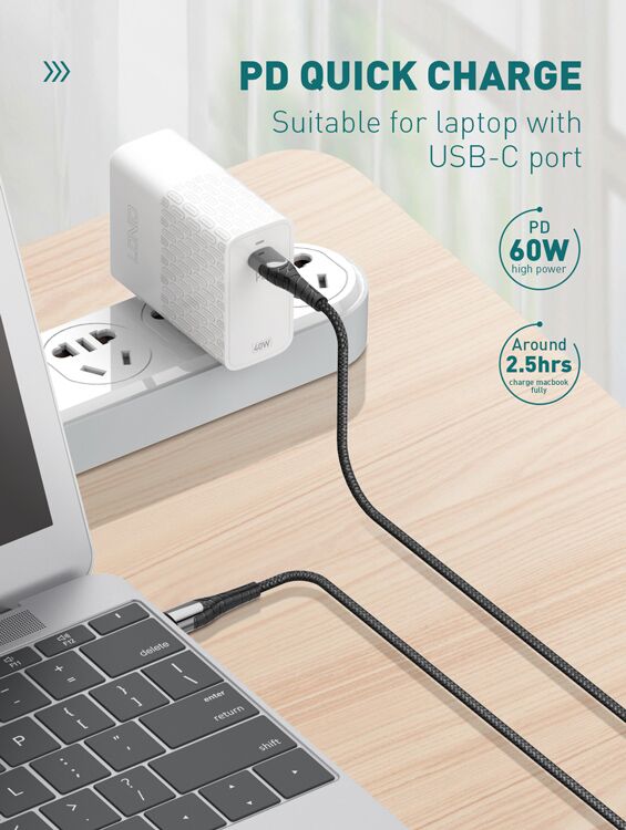 LDNIO καλώδιο USB-C σε USB-C LC101, 65W PD, 1m, γκρι - Image 2