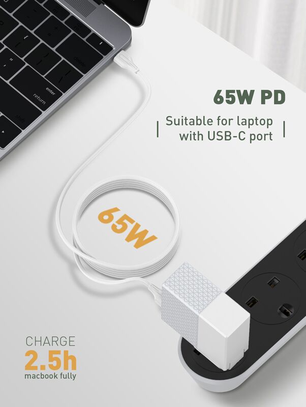 LDNIO καλώδιο USB-C σε USB-C LC122C, 65W PD, 2m, λευκό - Image 2