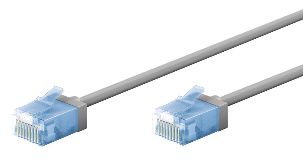 GOOBAY καλώδιο δικτύου 74227, CAT 6A U/UTP, ultra slim, copper, 500MHz, 10m, γκρι