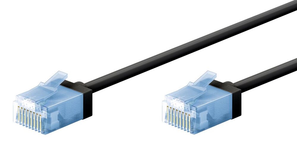 GOOBAY καλώδιο δικτύου 74233, CAT 6A U/UTP, ultra slim, copper, 500MHz, 1m, μαύρο