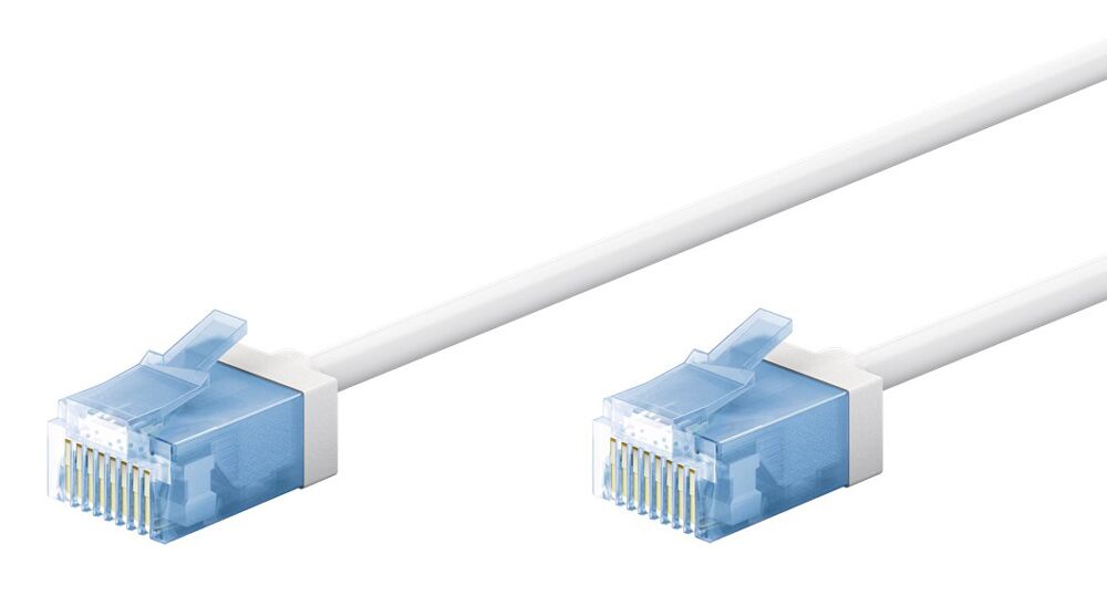 GOOBAY καλώδιο δικτύου 74299, CAT 6A U/UTP, ultra slim, copper, 500MHz, 5m, λευκό