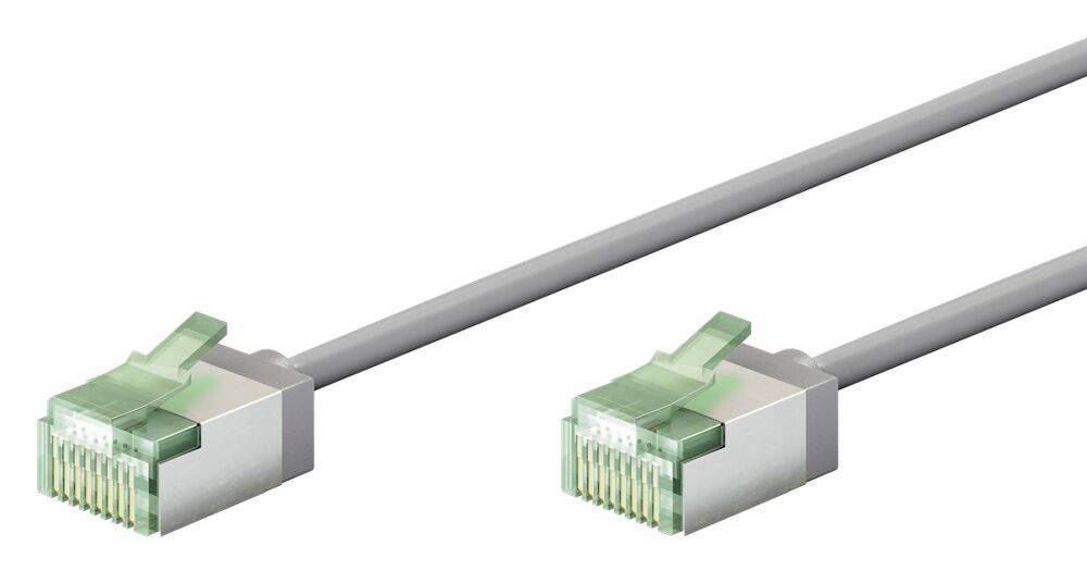 GOOBAY καλώδιο δικτύου 74344, CAT 8.1 U/FTP, ultra slim, copper, 40Gbps, 0.25m, γκρι
