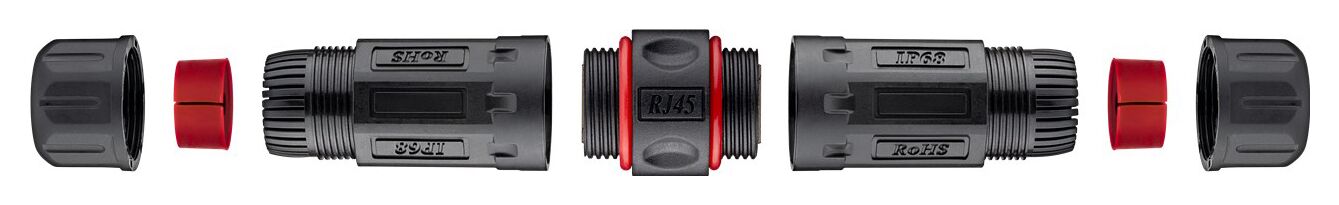 GOOBAY αδιάβροχος σύνδεσμος RJ45 Cat 6 79566, IP68, μαύρο - Image 3
