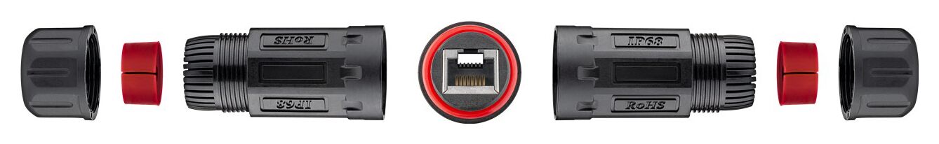 GOOBAY αδιάβροχος σύνδεσμος RJ45 Cat 6 79566, IP68, μαύρο - Image 4