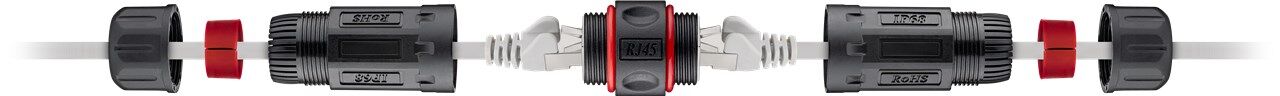 GOOBAY αδιάβροχος σύνδεσμος RJ45 Cat 6 79566, IP68, μαύρο - Image 5