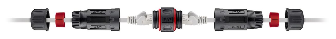 GOOBAY αδιάβροχος σύνδεσμος RJ45 Cat 6 79566, IP68, μαύρο - Image 2