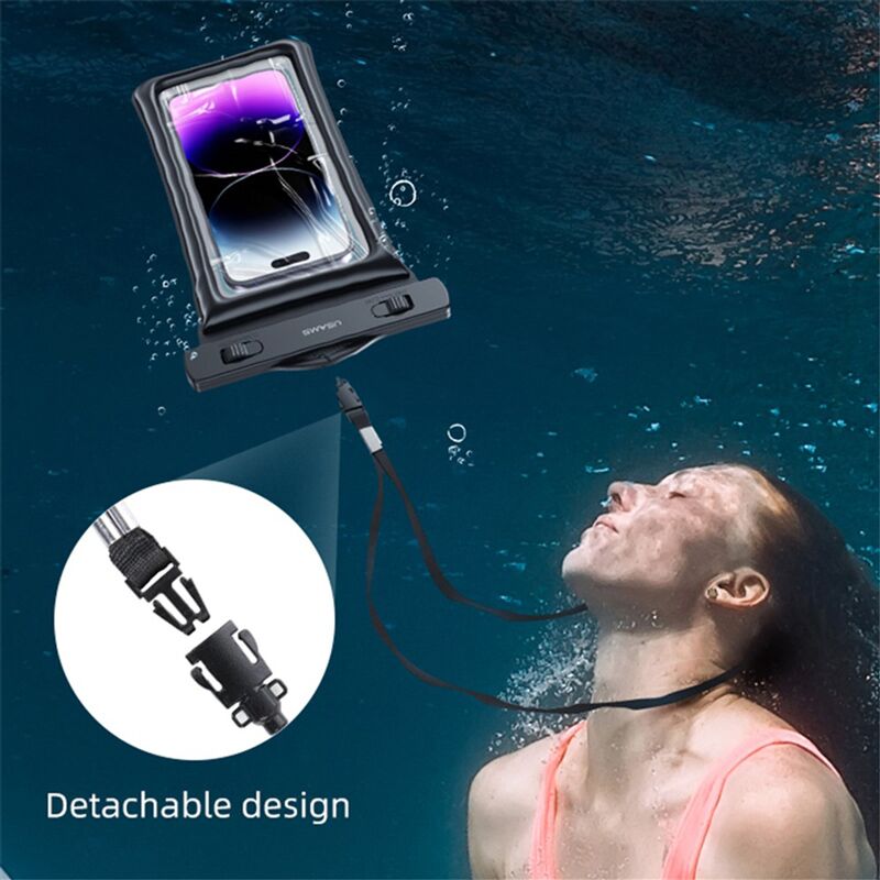 USAMS αδιάβροχη θήκη smartphone US-YD011, έως 7", IPX8, μαύρη - Image 5