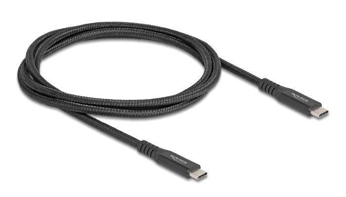 DELOCK καλώδιο USB-C 80024, 100W, 20 Gbps, 1m, USB4, E-Marker, μαύρο - Image 2