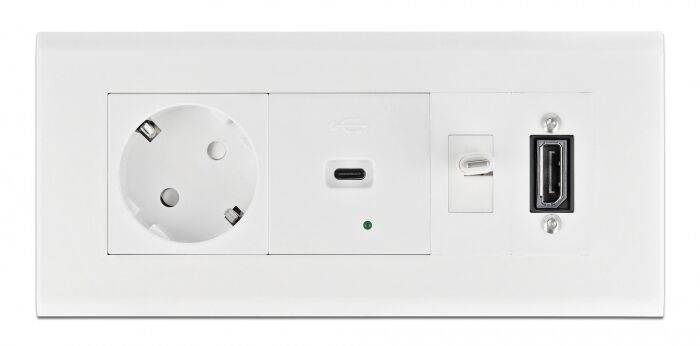 DELOCK module βάση πρίζας Easy 45 81317, 175x80mm, λευκό - Image 2