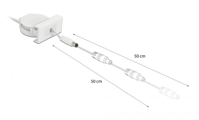 DELOCK module καλώδιο τροφοδοσίας Easy 45 81377, ανασυρόμενο 50cm, λευκό - Image 2