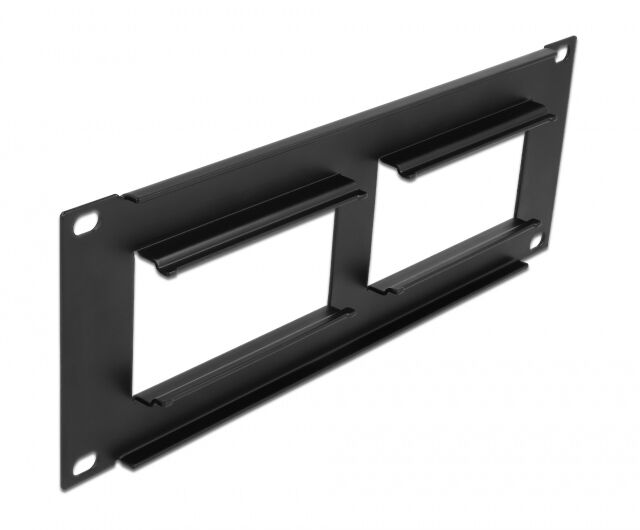 DELOCK patch panel Easy 45 81379, 10", 2U, 90.5x45.2mm x2, μαύρο - Image 2