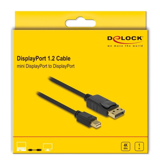 DELOCK καλώδιο mini DisplayPort σε DisplayPort 82698, 4K/60Hz, 21.6 Gbps, 1m, μαύρο - Image 3