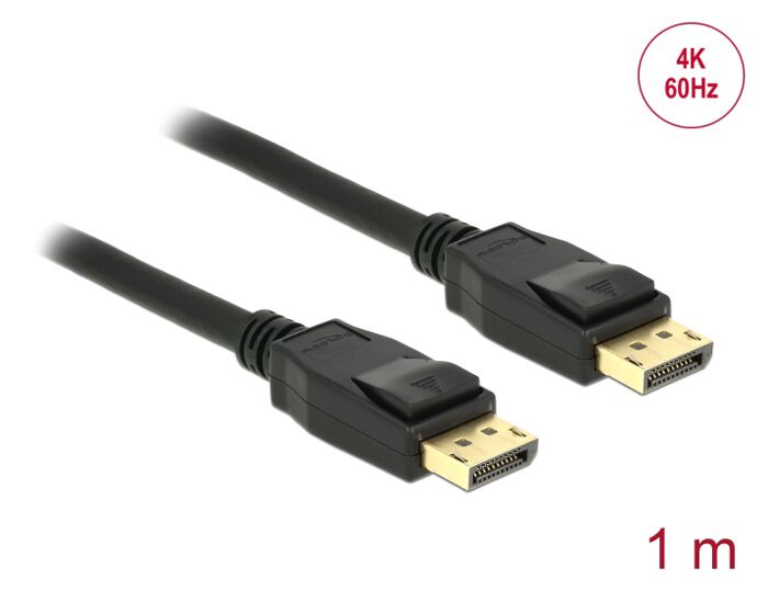 DELOCK καλώδιο DisplayPort 1.2 83805, 4K/60Hz, 21.6 Gbps, 1m, μαύρο - Image 3
