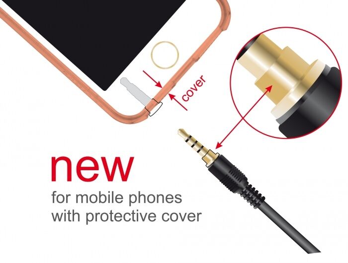 DELOCK καλώδιο Jack stereo σε Jack stereo 4pin 3.5mm, 90°, μαύρο, 0.5m - Image 2
