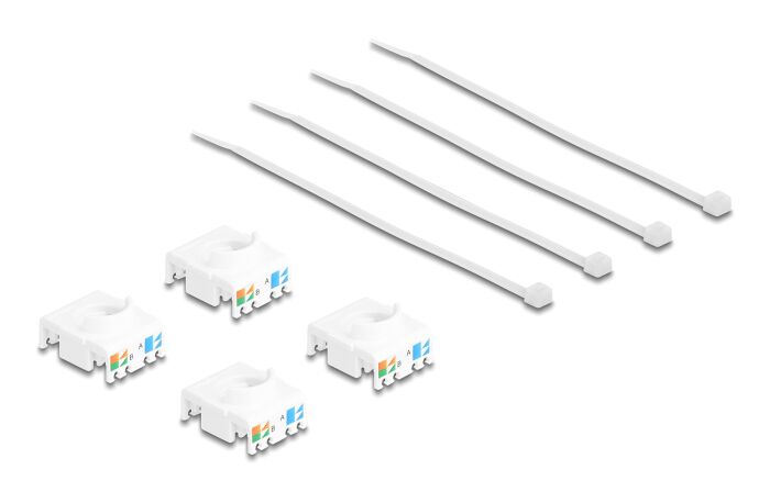 DELOCK Keystone module 86051, RJ45 σε LSA, Cat.6A UTP, λευκό, 4τμχ - Image 4