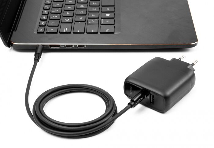 DELOCK καλώδιο τροφοδοσίας 87974, USB-C σε Dell 4.5x3mm, 1.5m, μαύρο - Image 2