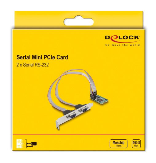 DELOCK κάρτα επέκτασης mini PCIe σε 2x RS-232 95273 - Image 4