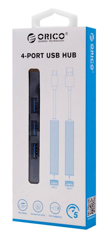 ORICO USB hub AHC2-4A, 4x θυρών, USB 3.0, 5Gbps, USB-C σύνδεση, γκρι - Image 5