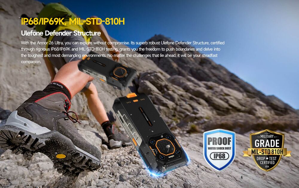 ULEFONE smartphone Armor 26 Ultra Walkie-Talkie, 6.78", 12/512GB, 5G, 15600mAh, IP68/IP69K, μαύρο - Image 4