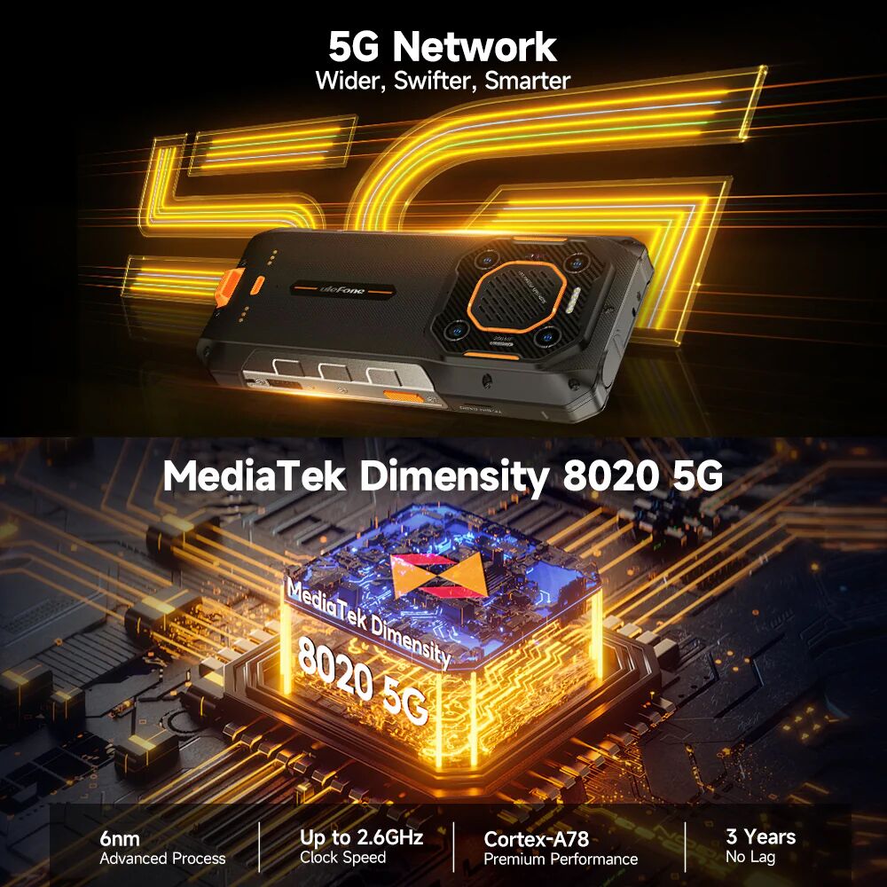 ULEFONE smartphone Armor 26 Ultra Walkie-Talkie, 6.78", 12/512GB, 5G, 15600mAh, IP68/IP69K, μαύρο - Image 13