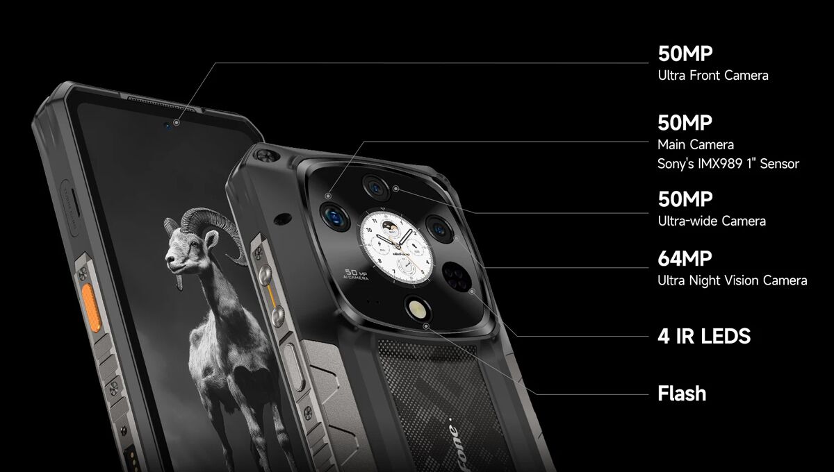 ULEFONE smartphone Armor 28 Pro, 6.67" & 1.04, 16/512GB, 5G, 10600mAh, IP68/IP69K/MIL-STD-810H, μαύρο - Image 11