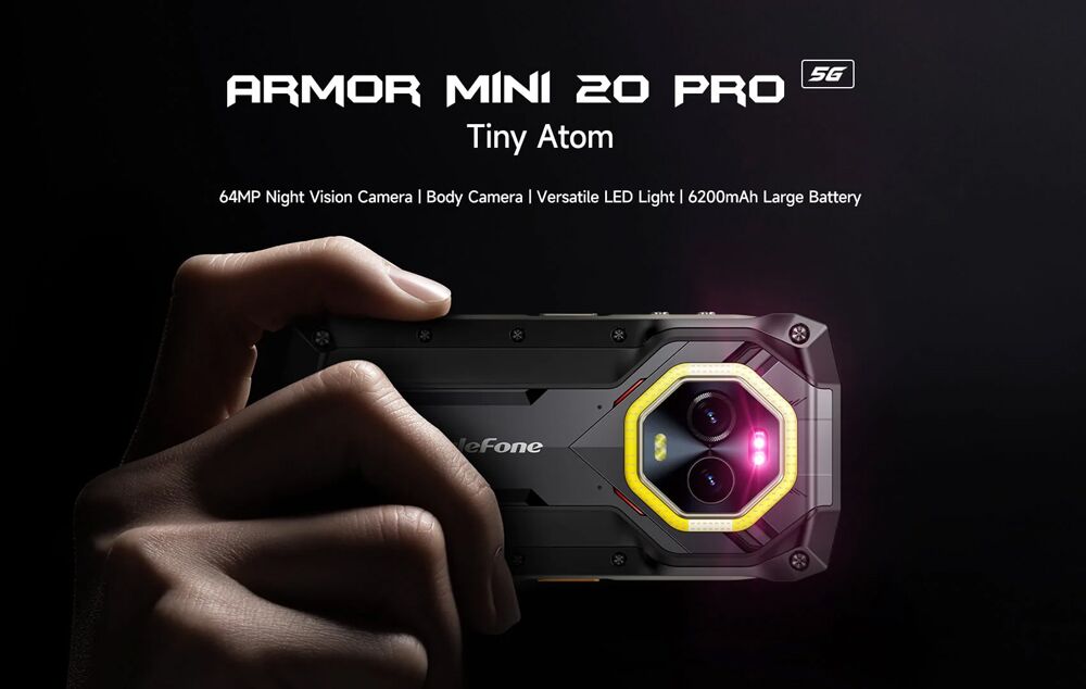 ULEFONE smartphone Armor Mini 20 Pro, 4.7", 8/256GB, 5G, 6200mAh, IP68/IP69K, μαύρο - Image 2