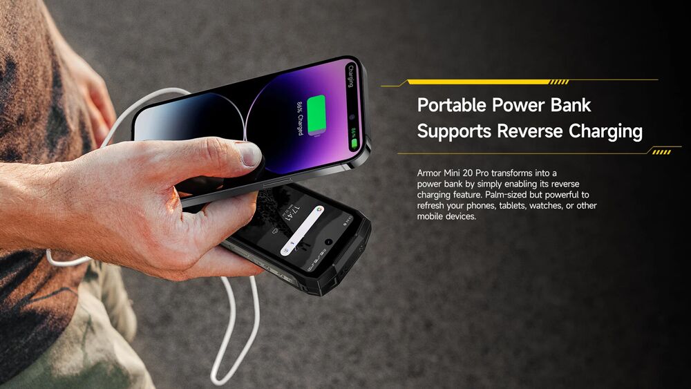 ULEFONE smartphone Armor Mini 20 Pro, 4.7", 8/256GB, 5G, 6200mAh, IP68/IP69K, μαύρο - Image 20