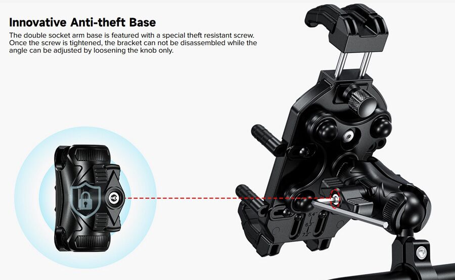 ULEFONE βάση ποδηλάτου για smartphone Armor Mount Pro AM01, μαύρη - Image 5