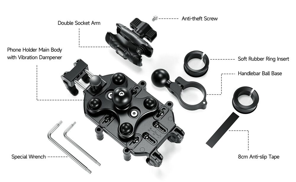 ULEFONE βάση ποδηλάτου για smartphone Armor Mount Pro AM01, μαύρη - Image 7