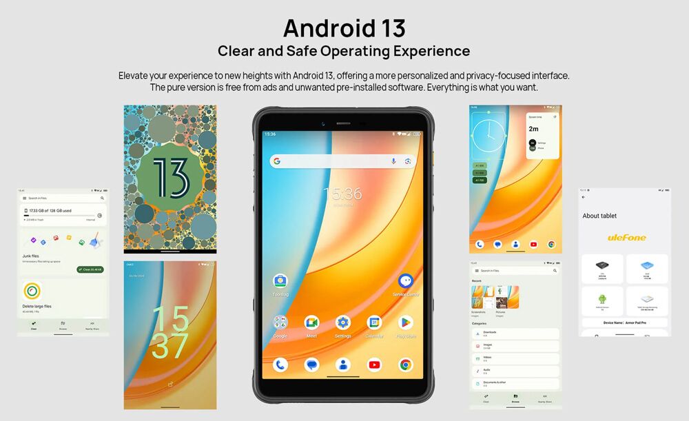 ULEFONE tablet Armor Pad Pro, 8", 8/128GB, 4G, 7650mAh, IP68/IP69K, μαύρο - Image 5