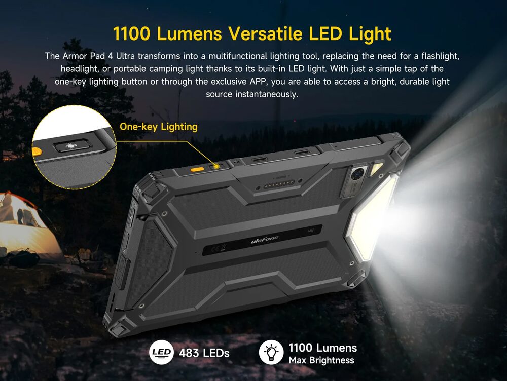 ULEFONE tablet Armor Pad 4 Ultra, 10.36", 8/256GB, 11800mAh, IP68/IP69K, 5G, μαύρο - Image 9