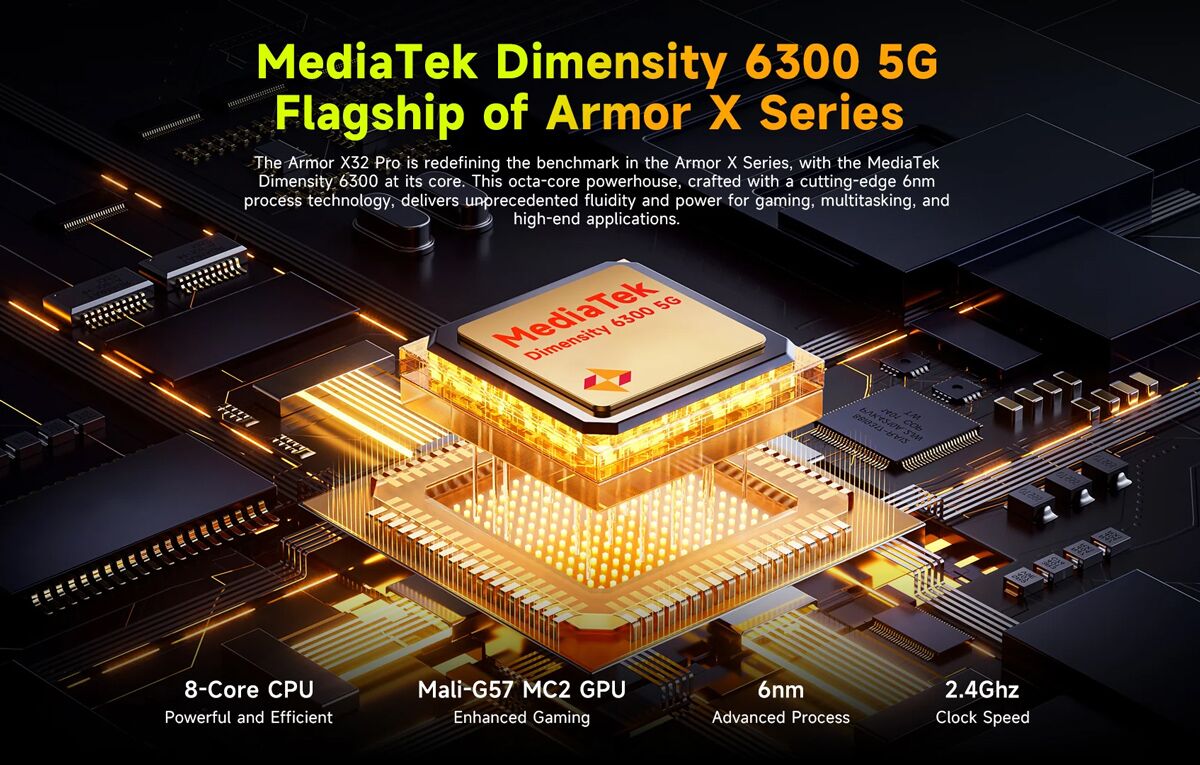 ULEFONE smartphone Armor X32 Pro, 5.65", 8/256GB, 5G, 5500mAh, IP68/IP69K, μαύρο - Image 14