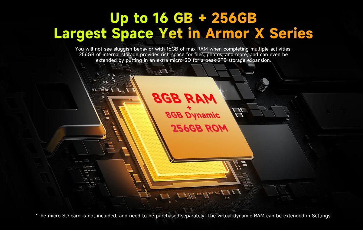 ULEFONE smartphone Armor X32 Pro, 5.65", 8/256GB, 5G, 5500mAh, IP68/IP69K, μαύρο - Image 15