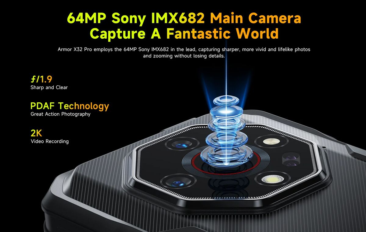 ULEFONE smartphone Armor X32 Pro, 5.65", 8/256GB, 5G, 5500mAh, IP68/IP69K, μαύρο - Image 17