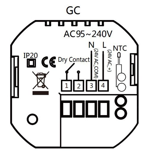 Smart θερμοστάτης αερίου BHT-009GCLW, WiFi, χωνευτός, μαύρος - Image 2