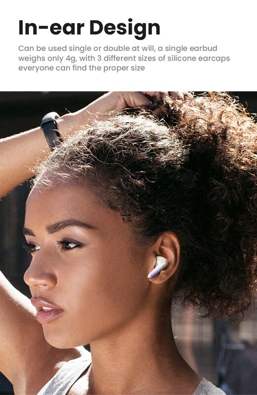 USAMS earphones με θήκη φόρτισης US-XD19, TWS, ENC, Φ13mm, λευκά - Image 4