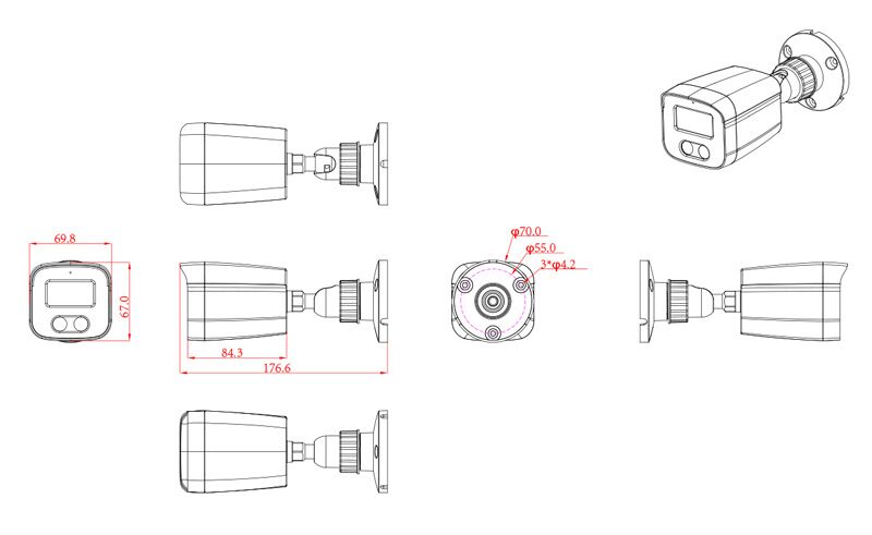 LONGSE υβριδική κάμερα BMSDTHC500FKEW, 2.8mm, 8MP, IP67, LED έως 25m - Image 3