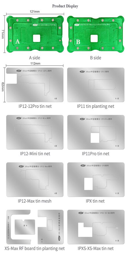 JLY βάση επισκευής motherboard BST-1023APLUS για iPhone, με BGA stencils - Image 4