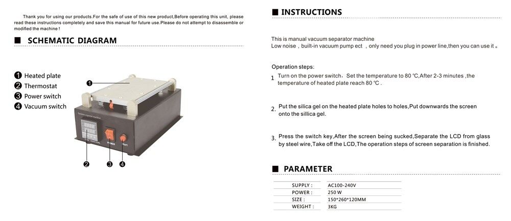 BEST Vacuum Seperator B-988, Temp control, 19 x 11 - Image 2