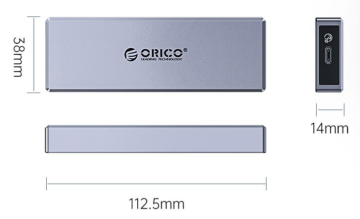 ORICO θήκη για Μ.2 SATA SSD CM2C3-GY-BP, 6Gbps, έως 4TB, γκρι - Image 3