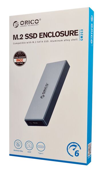 ORICO θήκη για Μ.2 SATA SSD CM2C3-GY-BP, 6Gbps, έως 4TB, γκρι - Image 5