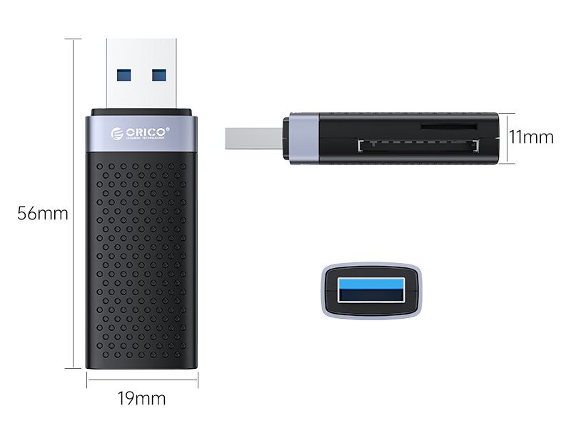 ORICO card reader CS2T-A3 για SD & Micro SD, USB 3.0, μαύρο - Image 3