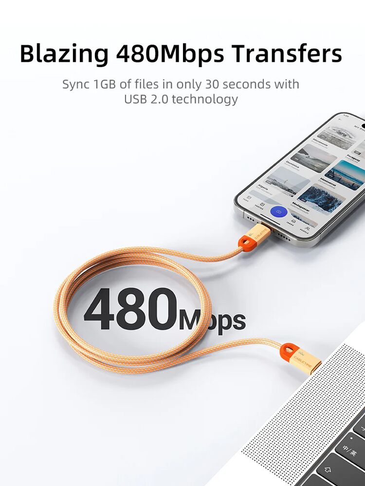 CABLETIME καλώδιο USB-C CT-CM60-PBL, 60W PD, 480Mbps, 1m, μπλε - Image 3