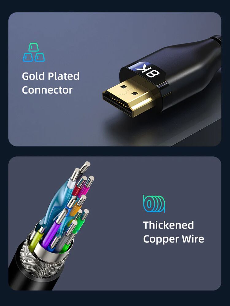 CABLETIME καλώδιο HDMI 2.1 CT-HM8K με Ethernet, 8K/60Hz, 48 Gbps, 2m, μαύρο - Image 5